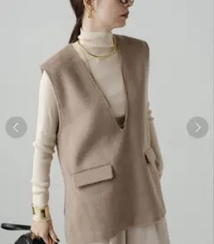 【未使用タグ付き】LOUNGEDRESS ラウンジドレス デニムVジレ グレー ラウンジドレス デニムVジレ loungedress デニムVジレ