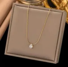 しずく　czダイヤモンド✨サージカルステンレスネックレス 【人気❣️】間違いなし