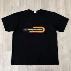 【美品】ハーレーダビッドソン Tシャツ L 黒 レトロロゴ 70s風