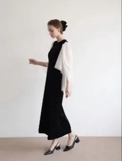 acka. velour dot long dress 新品 A 様 専用 - メルカリ