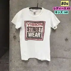 希少90sビンテージVISIONフェードブラックボックスロゴTシャツ古着