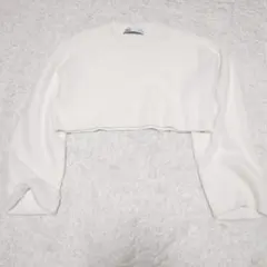ZARA クロップド丈 ニット ホワイト 長袖