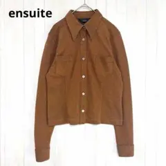 ensuite エンスウィート レナウン ニットシャツ M 日本製 レトロ 茶色