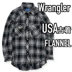 美品●USA古着 ラングラー フランネル Wrangler ネルシャツ