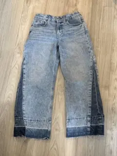 デニムワイドレッグパンツ 130