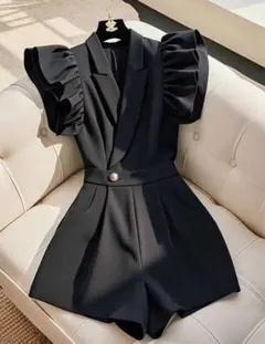 未使用パフスリーブ オールインワン ブラック