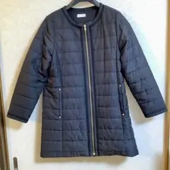 美品　キルティングロングコート　黒　ブラック　中綿入り　Mサイズ