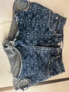 GYDAジーンズショートパンツ ロゴパターン