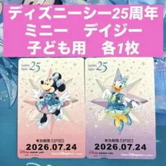 ディズニーリゾートライン フリーきっぷ 25周年 ミニー デイジー 子ども用のサムネイル