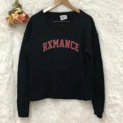 ★ロマンス★ロゴ　スウェット 【S】ブラック USA製 長袖 ユニセックス