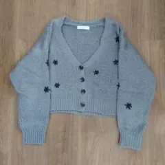 Samansa Mos2 ショート丈ニットカーディガン