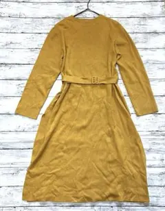 【Mila Owen ミラオーウェン】ニットワンピース 黄マスタード　ワンピ　0