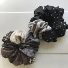 ハンドメイド　秋冬シュシュ