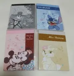 ディズニー　A7メモ帳　ミッキー & ミニー スティッチ　ミスバニー　ナイトメア