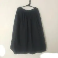 ユニクロ UNIQLO ネイビー フレアスカート Sウエストゴム 紺色 ポケット