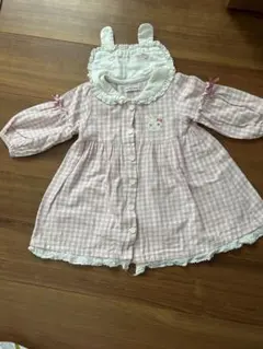 クーラクール　ピンクチェック柄　ワンピース 80cm