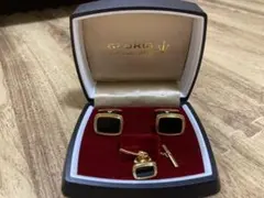 カフスボタン　ネクタイピン　黒