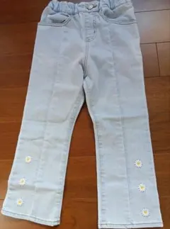 アプレレクール 花刺繍デニムパンツ 120cm