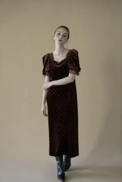 Acka bijou dot velours dress - メルカリ