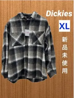 新品 未使用 ディッキーズ Dickies XL グレー系チェックネルシャツ