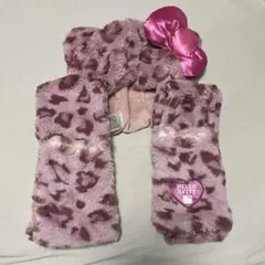 ハローキティ マフラーハット ピンクヒョウ柄