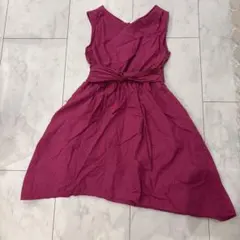 ノースリーブ ワンピース ピンク 麻混 mysty woman ローズのサムネイル