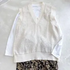 ZARA ザラ　ベスト　ツイード　オーバーサイズ　コットン