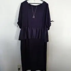 しまむら★VanillaStudioウエストフリルお袖リボンワンピース新品4L