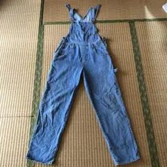 デニムブルー オーバーオール　古着