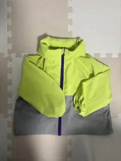 フード付きジャケット 110cm 蛍光イエローグリーン/グレー