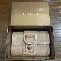 ア*カ様 グッチ GUCCI キーケース GGキャンバス アビー ピンク ベージ