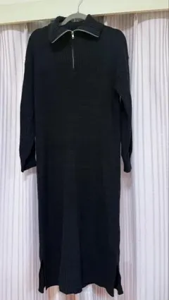 GLACIER 黒ニットロングワンピース
