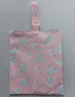 シューズケース　上履き入れ　くま　キャンディ　ハート　ピンク②のサムネイル