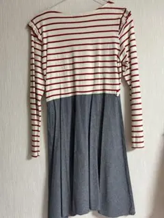 earth music&ecology ストライプ長袖ワンピース