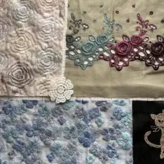 pjc.音の絵.ミナペルホネン.刺繍ハギレ.ハンドメイド.はぎれ♢♢♢