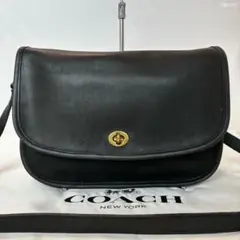 【美品】オールドコーチ 9790 ターンロック ショルダーバッグ レザー 黒