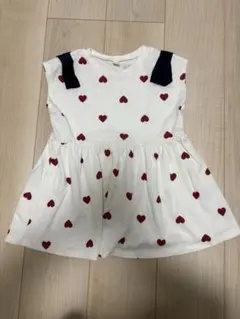 赤いハート柄チュニック 130サイズ