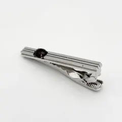 【極美品✨】アンティーク調 ネクタイピン シルバーカラー 茶褐色 天然石風