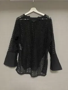 Hare ブラックレース長袖シャツ Mサイズ
