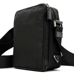 美品・希少モデル プラダ ショルダーバッグ 三角ロゴ 白タグ 斜め掛け ブラック