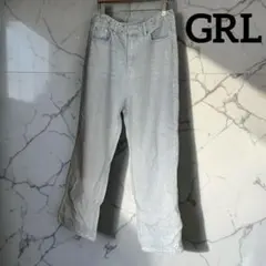 GRL グレイル ライトブルー デニムパンツ ワイドストレート ジーンズ