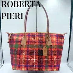 ✨美品✨　ROBERTA PIERI トートバッグ　肩掛け　A4 チェック　赤