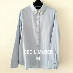 CECIL McBEE パール付き長袖シャツ