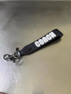 COACH ブラックレザー キーホルダー