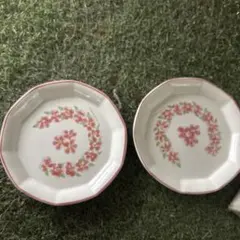 花柄リブ付き皿 春らしい花柄で食卓を華やかに。桜＆ミモザの新作テーブルウェアが登場 2枚セット 食器