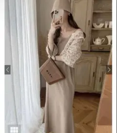 カナ様　　GRL ベージュ キャミワンピース フレアスカート