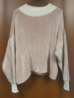 Samansa Mos2 ストライプ長袖ニット