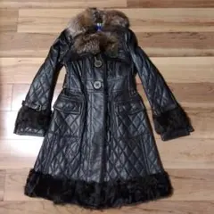 BURBERRY　BLUE　LABEL　本革　キルティングコート