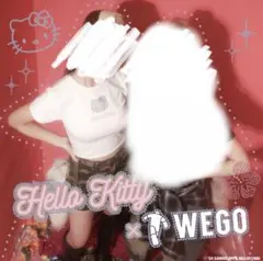 HelloKitty×WEGO ラインストーンワンポイントTシャツ ホワイト