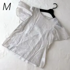 ⭐️ナチュラルビューティーベーシック シフォンブラウス キャミソール M フレア袖のサムネイル
